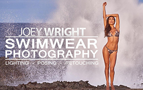 【J584】摄影师Joey Wright沙滩泳装人像摄影摆姿布光构图与修饰教程，含全套素材