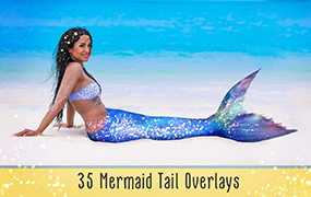 【M499】36张叠加素材 美人鱼鱼尾、火花与五角星