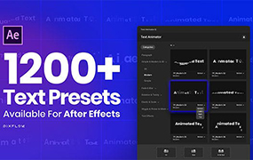 【F189】AE脚本 1200组一键添加缓入缓出MG文字动画预设