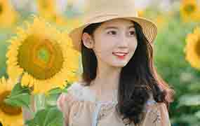 【M49】青春人像向日葵太阳花写真外拍精修调色原片素材