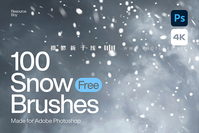 【S380】100个雪花Photoshop画笔 100 Snow Photoshop Brushes