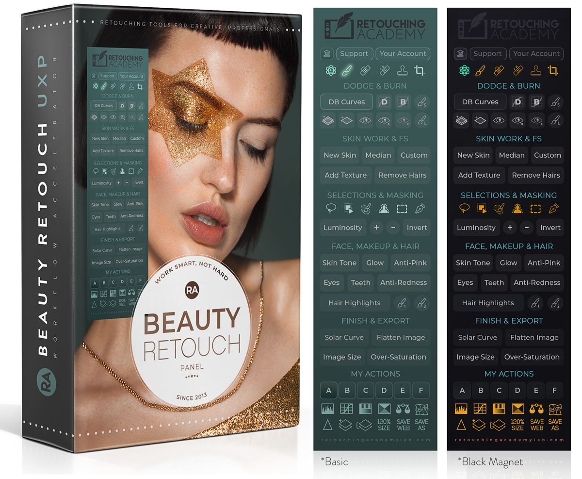 【S1137】中性灰高低频商业级修图PS插件含教程RA Beauty Retouch Panel v5.2汉化版 WIN/MAC